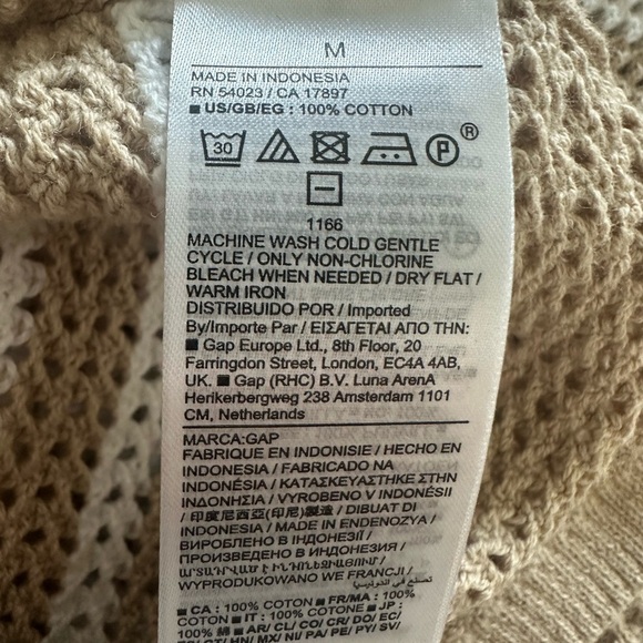 GAP Relaxed Stripe Crochet Collared Sweater NWT - Picture 9 of 10